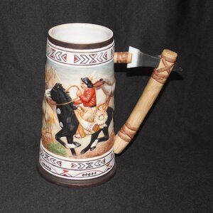 Gregory Perillo Western Indian Stein HOOFBEATS by Artaffects Hand Painted 1989